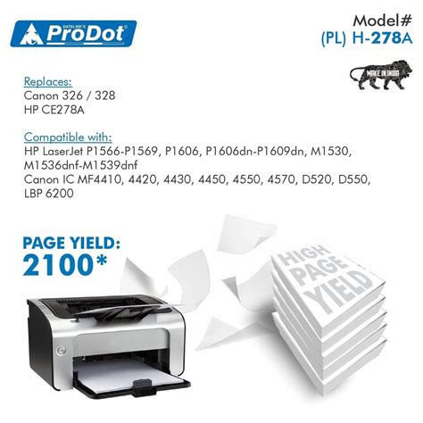 Black ProDot PLH-278A for HP CE278A, Canon 326/328 Toner Cartridge, For ...