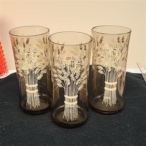 Libbey Dining 3 Vintage Libbey Franco Wheat Water Glasses Tumblers Poshmark