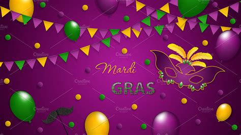 Mardi Gras Background Custom Designed Illustrations Creative Market