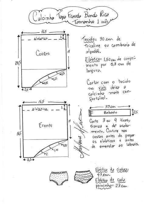 Calcinha Bunda Rica M S Diy Marlene Mukai Molde Infantil