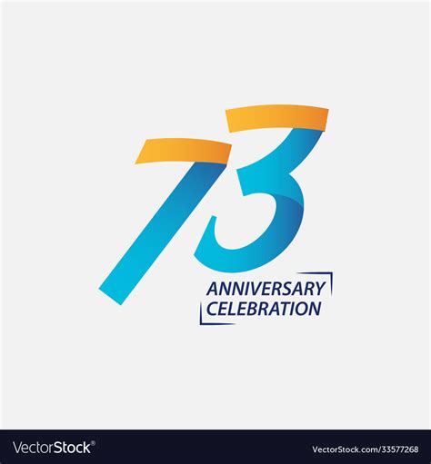 73 Year Anniversary Celebration Template Design Vector Image