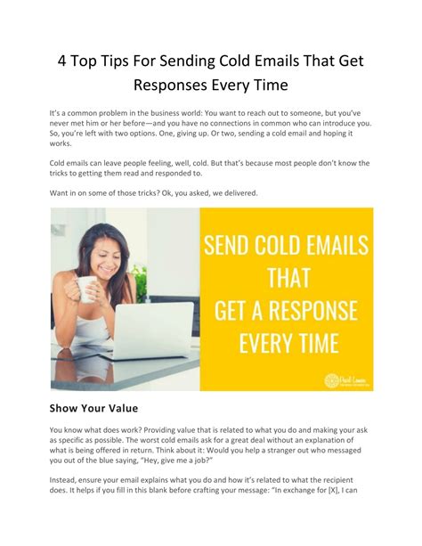 PPT 4 Top Tips For Sending Cold Emails That Get Responses Every Time