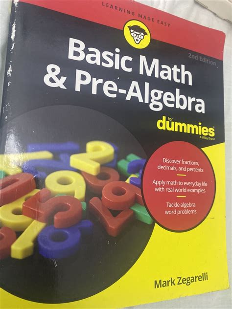 Basic Math And Pre Algebra For Dummies By Mark Zegarelli 2nd Edition