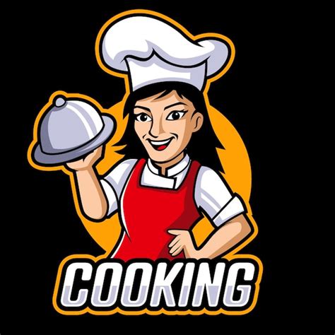 Premium Vector Women Chef Mascot Logo Illustration