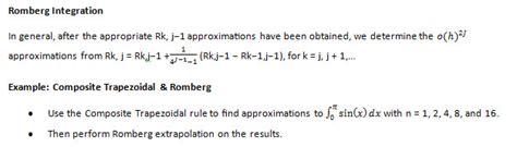 Romberg Integration - Numerical methods