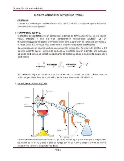 Docx Obtenci N De Acetaldeh Do Con H So Dokumen Tips