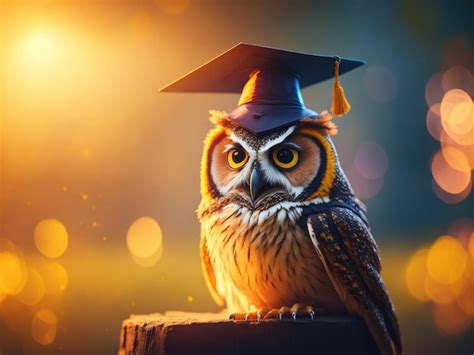 Premium AI Image A Wise Owl Wearing A Graduation Cap Education Ai