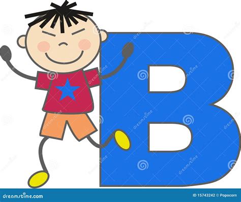 A Boy With Letter B Stock Vector Illustration Of Learn 15743242