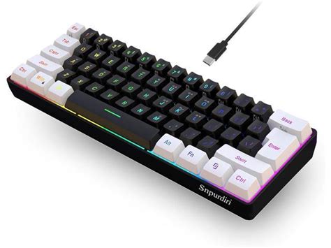 Snpurdiri 60 Wired Gaming Keyboard Small RGB Backlit Membrane Gaming