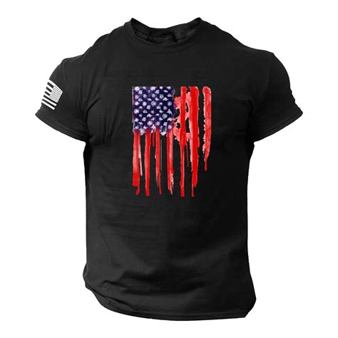 Dyfzdhu Independence Day T Shirts For Men Plus Size T Shirts Summer Men