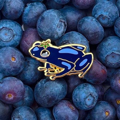 Strawberry Fruit Frog Enamel Pin Adorable Tiny Frog Pin Etsy