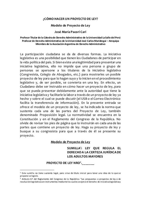 CÓmo Hacer Un Proyecto De Ley Modelo De Proyecto De Ley