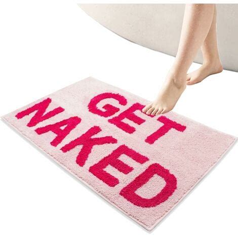 Rose 50x80cm Get Naked Tapis de Bain Antidérapant Paillasson de Sol