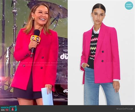 Wornontv Evas Hot Pink Double Breasted Blazer On Good Morning America Eva Pilgrim Clothes