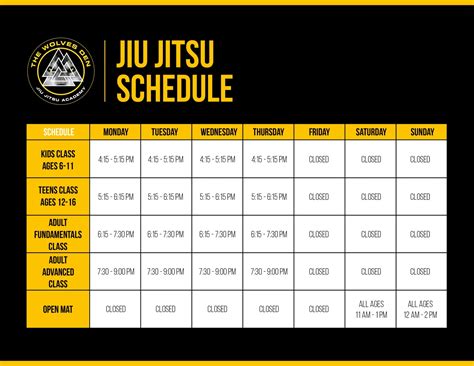 Jiu Jitsu Schedule The Wolves Den Carlson Gracie Southgate