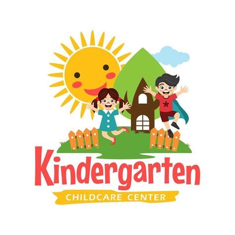 Preschool Kindergarten Playgroup Logo Icon Design Template Children