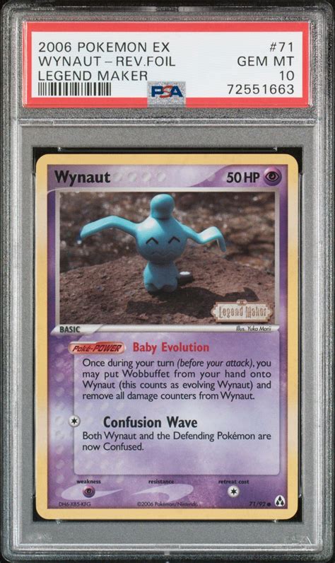 Pokemon Ex Legend Maker Wynaut Reverse Foil Psa Gamestop