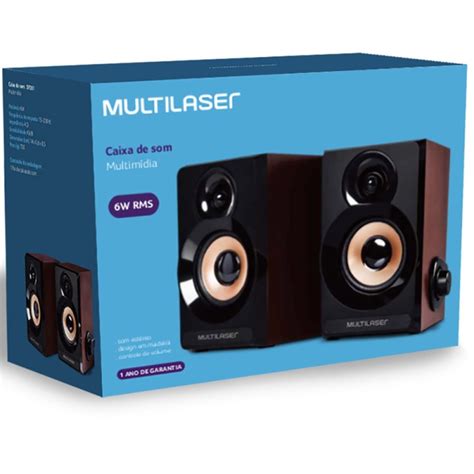 CAIXA DE SOM 2 0 6W RMS MADEIRA SP261 USB MULTILASER