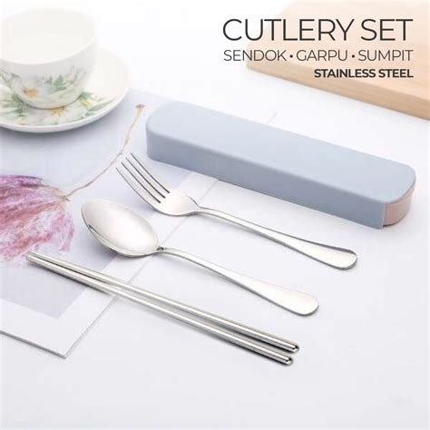 Nordic Set Alat Makan Sendok Garpu Sumpit Stainless Steel Cutlery Xs