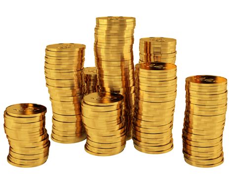 Stacks Of Golden Coins Concept Of Economic Wealth And Success Png