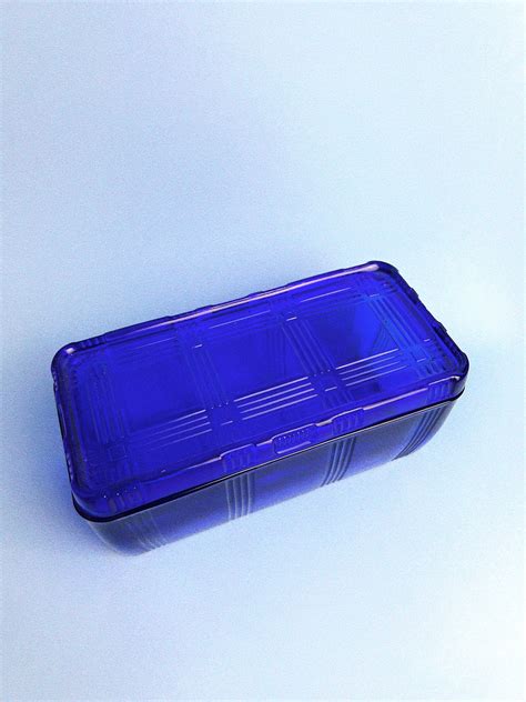 Vintage Hazel Atlas Criss Cross Cobalt Refrigerator Dish Etsy