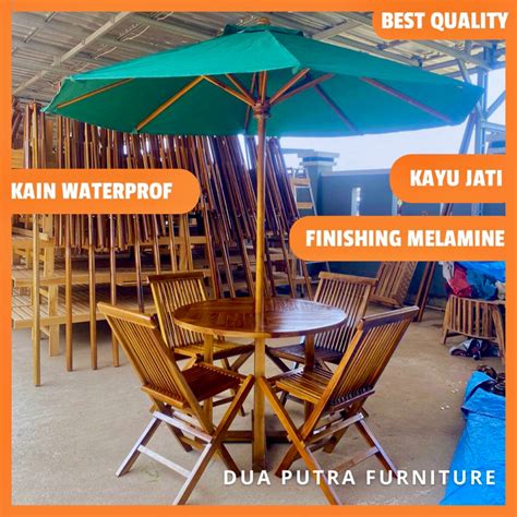 Jual Set Payung Taman Payung Cafe Jati Tenda Payung Outdoor Payung