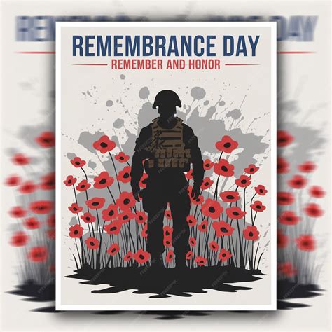 Digital illustration styled as a tribute poster for Remembrance day