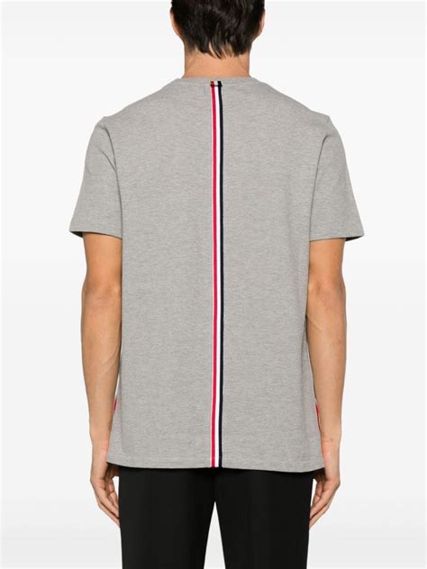 Thom Browne Rwb Stripe Piqu T Shirt Grey Farfetch