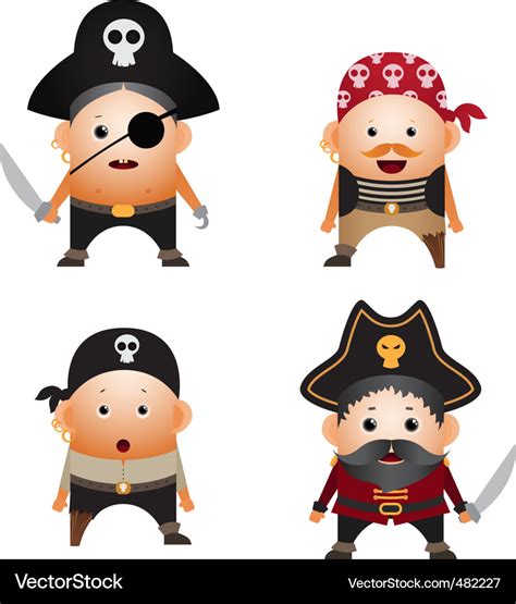 Set Of Cartoon Pirates Royalty Free Vector Image