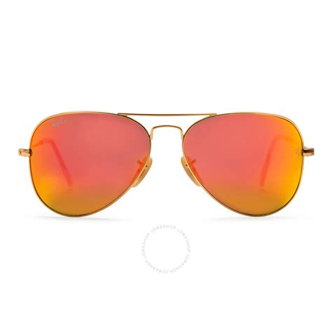 Ray Ban Unisex Orange Aviator Sunglasses Rb30251126955 8053672000353 Sunglasses Jomashop