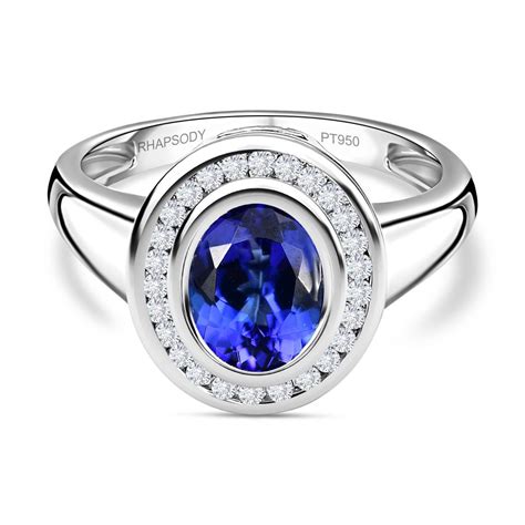 RHAPSODY AAAA Tansanit Und VA EF Diamant Ring In 950 Platin 2 26 Ct