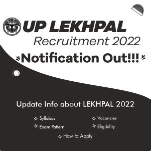 UP LEKHPAL Recruitment 2022 For 8085 Vacancies