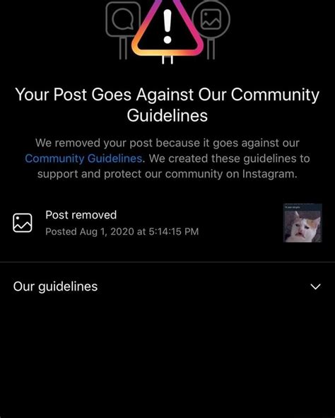 Your Post Goes Against Our Community Guidelines We Removed Your Post