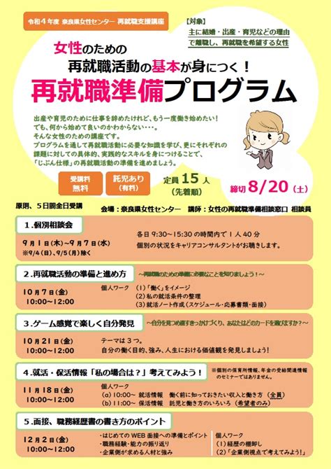 令和4年度 再就職支援講座（再就職準備プログラム）開催報告 奈良県公式ホームページ