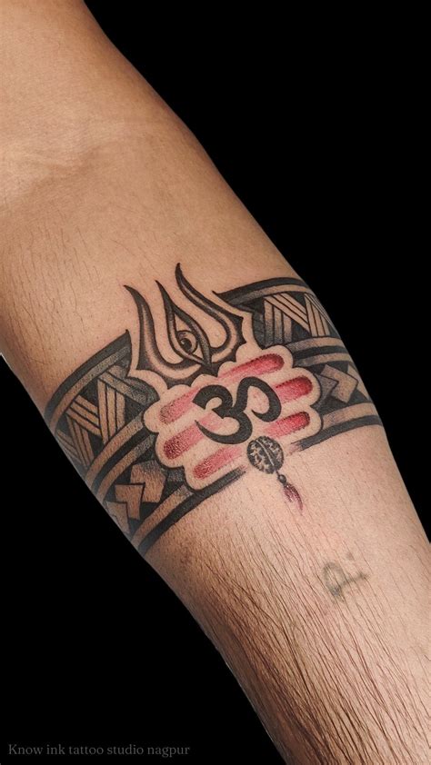 Trishul Band Tattoo By Know Ink Tattoo Studio Nagpur Band Tattoo