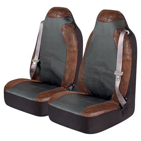 Kraco Burlington Big Truck Universal Bucket Seat Cover Pr Brn The