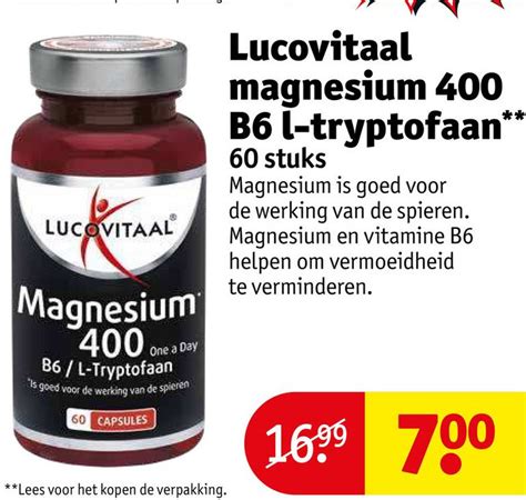 Lucovitaal Magnesium 400 B6 L Tryptofaan Aanbieding Bij Kruidvat