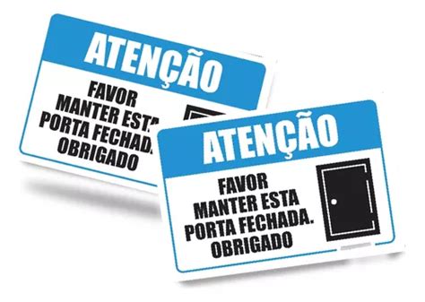 Kit Adesivos Aten O Manter A Porta Fechada Parcelamento Sem Juros