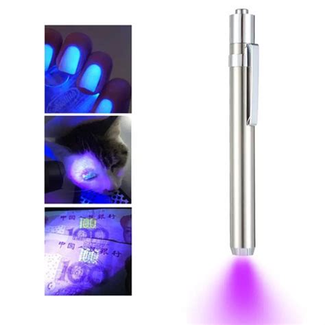 Jual Senter Ultra Violet Pen Mini Flashlight Torch Lampu UV Cahaya Ungu