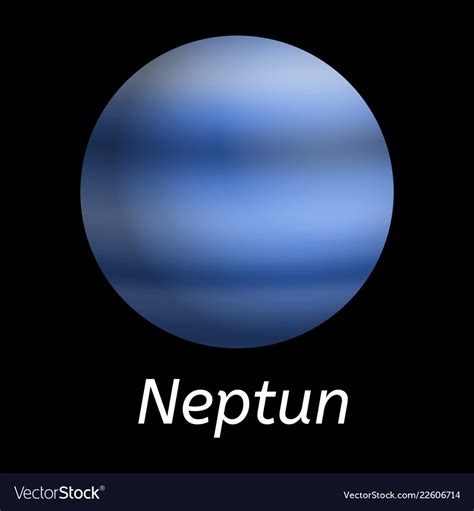 Neptun Planet Icon Realistic Style Royalty Free Vector Image