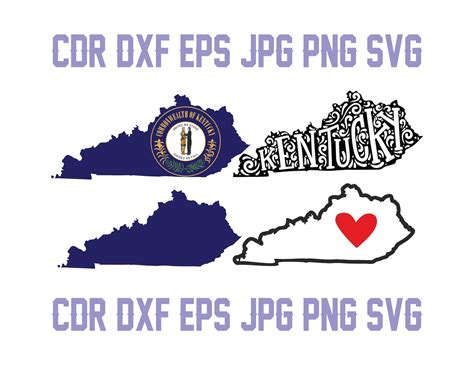 Kentucky Svg Cutting Files Digital Kentucky State Svg Instant Etsy