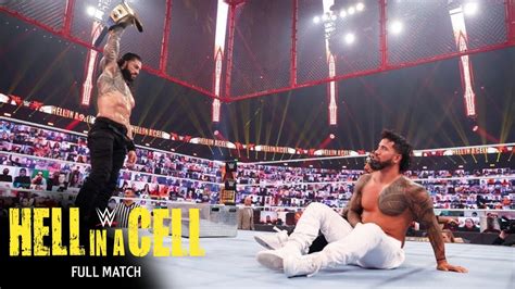 Full Match Roman Reigns Vs Jey Uso Universal Title Hell In A Cell