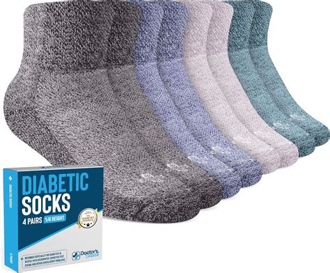 Doctors Select Diabetic Socks For Men And Women 4 Pairs 14 Length