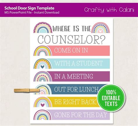 School Door Sign Template Personalized Door Sign Where Is The