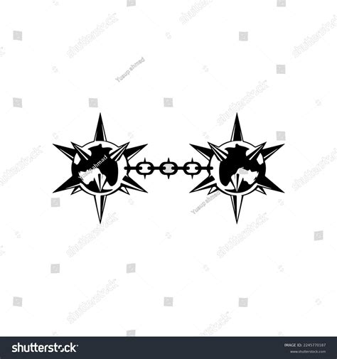 Vector Illustration Mace Weapon Chain Stock Vector Royalty Free