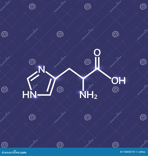 Histidine amino acid stock vector. Illustration of blue - 156653731