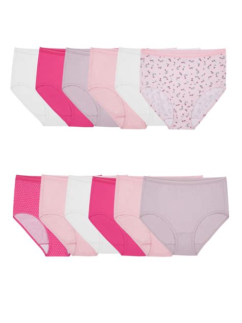 Fruit of the Loom Women's Cotton Assorted Brief Underwear, 12 Pack ...