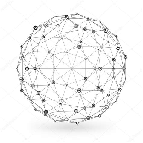 Elemento Geom Trico Poligonal Wireframe Esfera Con L Neas Y Puntos