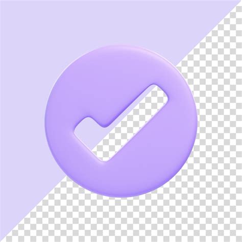 Premium PSD Purple Check Mark Isolated On Purple Background 3d Icon