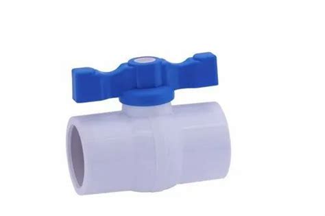 Upvc Polypropylene Blue Handle 2 Way White Ball Valve For Water